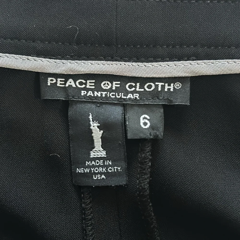 Peace of Cloth New York size 6 wide leg black dress pants business
